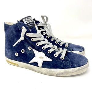 Golden Goose High Tops Francy Classic Women Sneakers Night Blue Suede US 7 EU 37